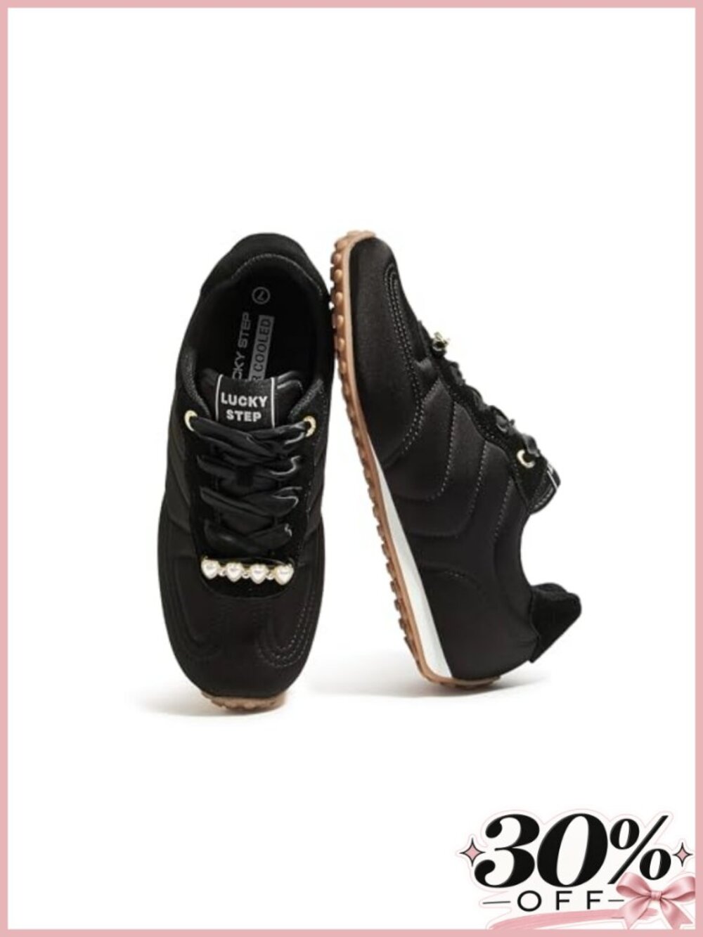Women's Chunky Fashion Sneakers Satin Suede Lace-Up Comfort Walking Shoes